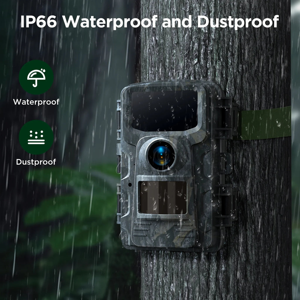 Trail Camera with SD Card 40MP 4K Infrared Night Vision Waterproof Motion Activated 120° Wide Angle 2.0" LCD E1619