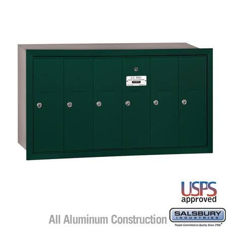 Vertical Mailbox 6 Doors Sandstone Recessed Mounted Z177