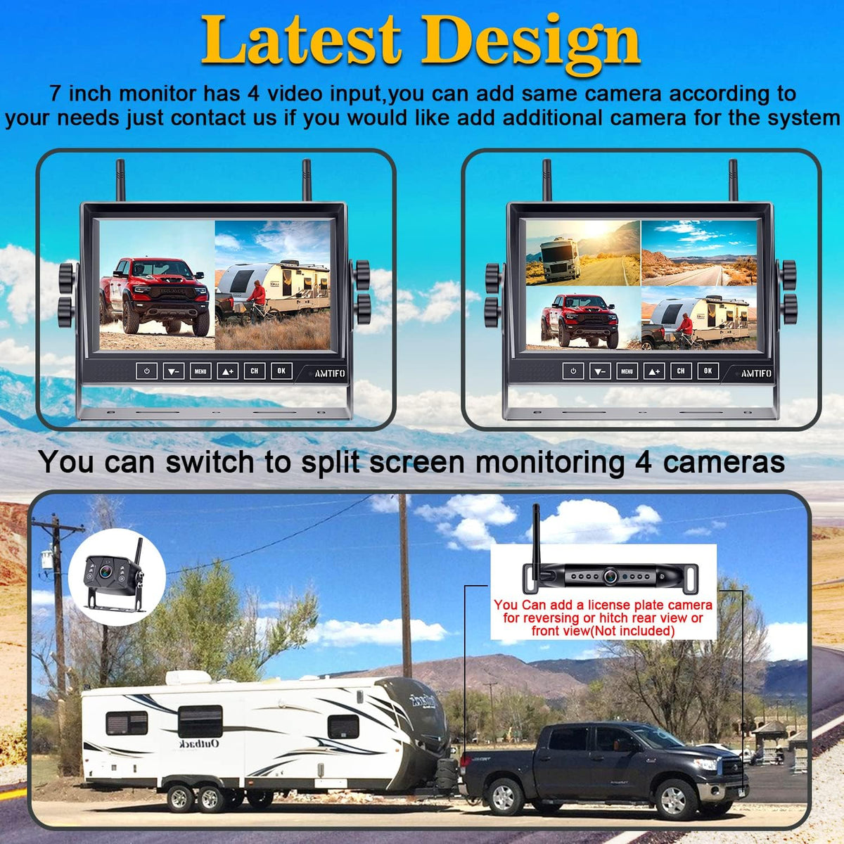 HD 1080P Digital Wireless Backup Camera with 7 Inch DVR Monitor K281642