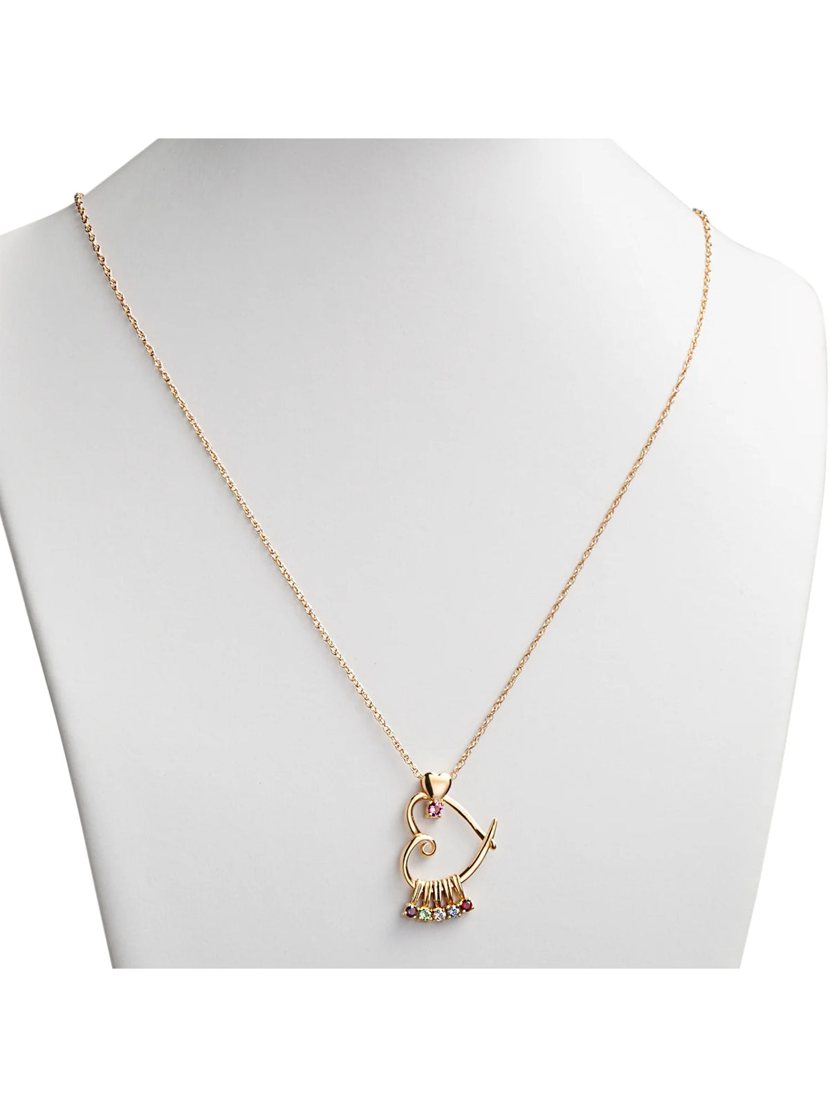 14K Gold over Silver Birthstone Heart Pendant A9333