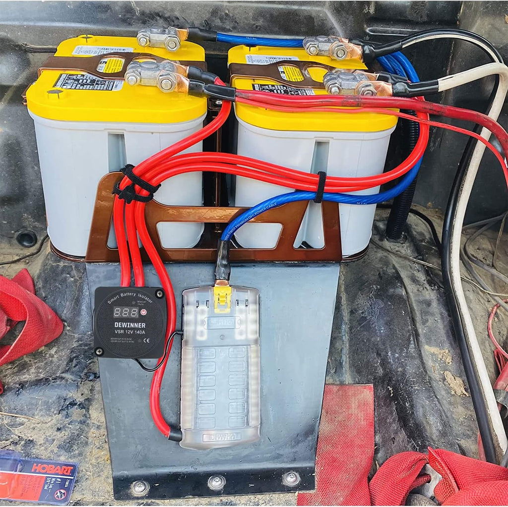 12V 140Amp Dual Battery Isolator Kit with LED Screen Voltage Display E2324