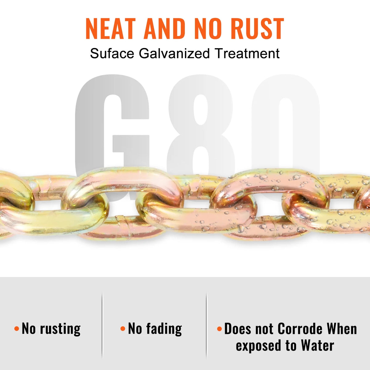 G80 Tow Chain with Hooks 3/8'' x 20' G7313
