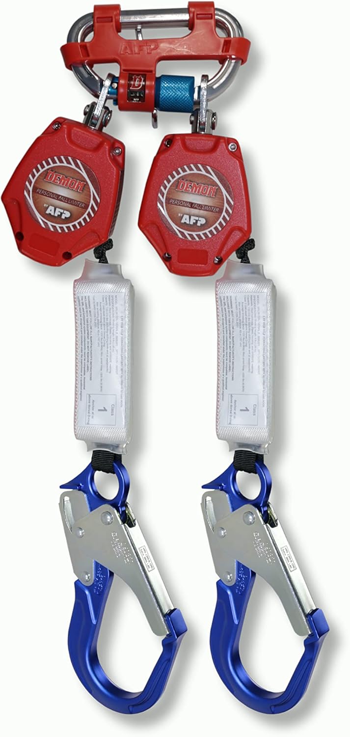 6 Foot Self Retracting Lifeline Safety Yoyo with Aluminum Rebar Pelican Hook & Steel Carabiner Fall Protection SRL E79956