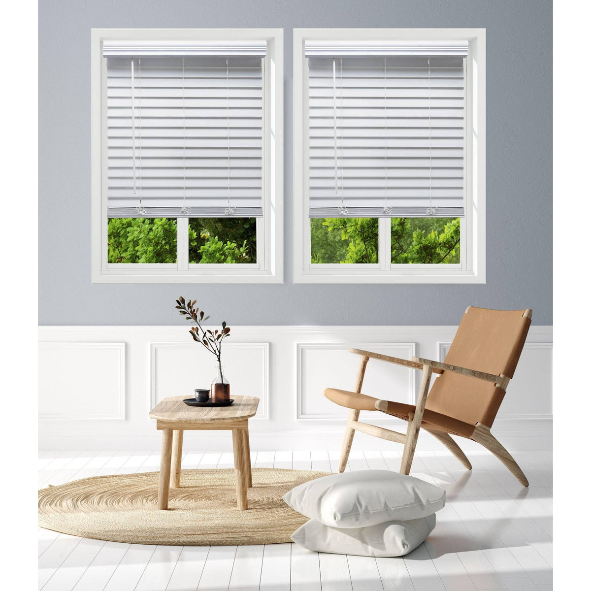 White Faux Wood Blinds N818516