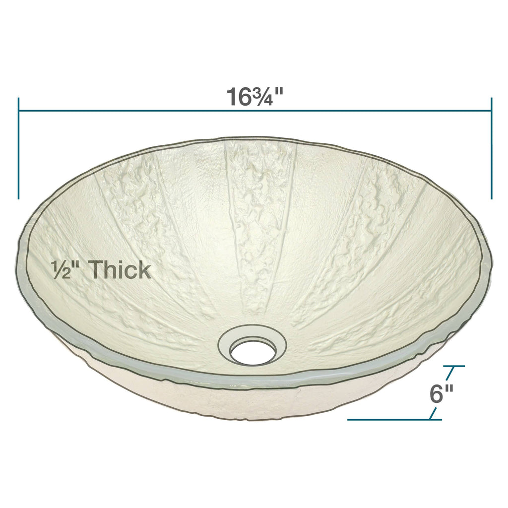 Gold Foil Glass Vessel Bathroom Sink S421745