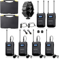 48-Channel UHF Wireless Lavalier Microphone System Bundle with 2-Ch Mixer, 2 Receivers, 4 Transmitters, and 4 Lapel Microphones S2820