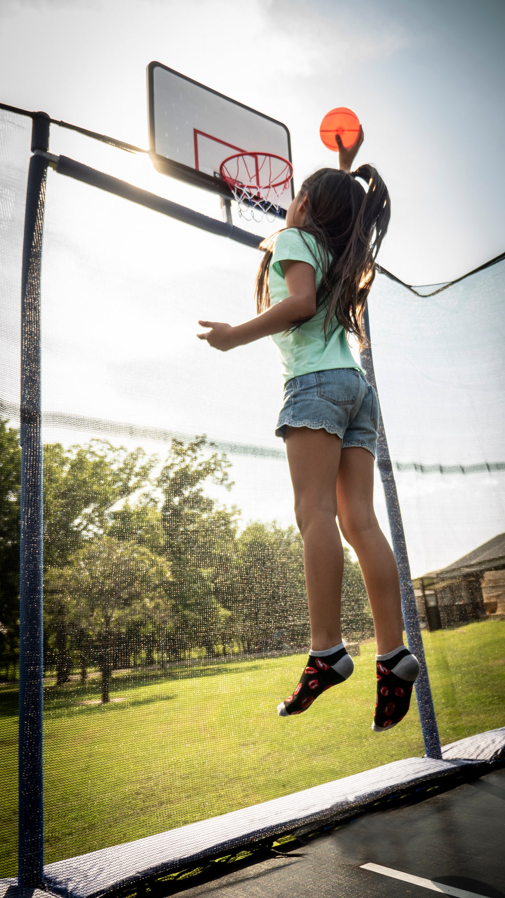 10' x 15' Rectangle Trampoline with 2 Basketball Hoop and Safety Pad S4679