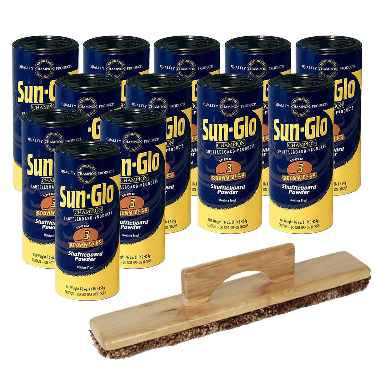 12 Cans Brown Bear Wax with 1 Shuffleboard Sweep K730524