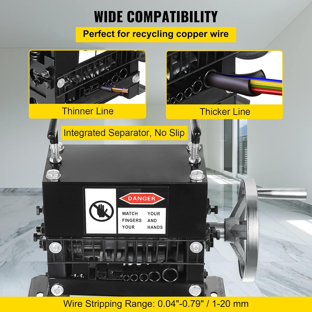 1.5-20mm 7 Channels Manual Hand Cranked Wire Stripping Machine T134145