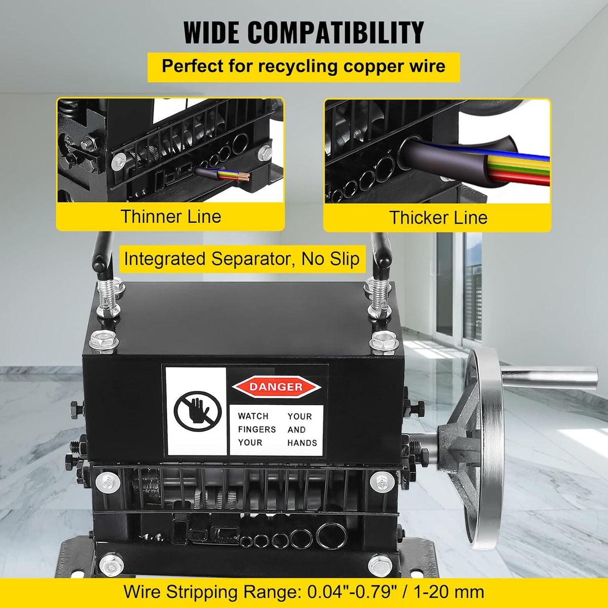 1.5-20mm 7 Channels Manual Hand Cranked Wire Stripping Machine T134145