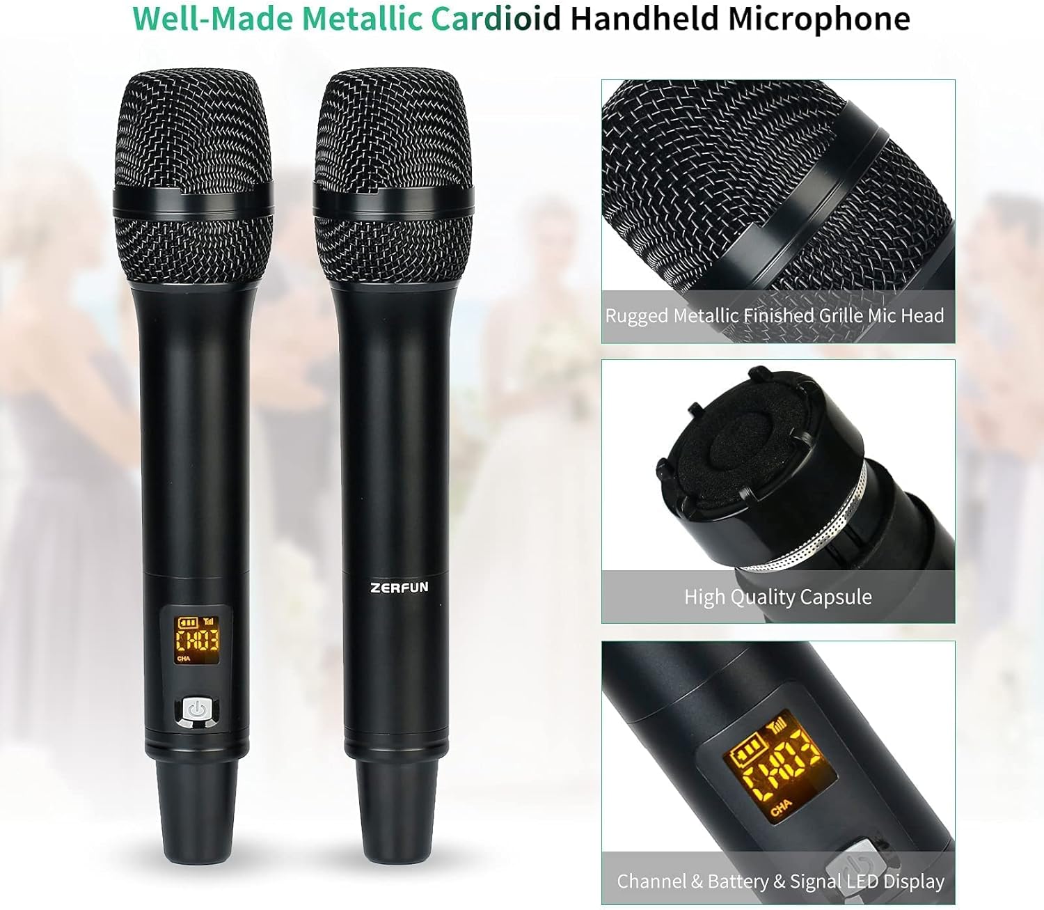 UHF Dual Channel Wireless Microphone System with LCD Display M630