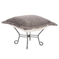 Faux Fur Angora Stone Ottoman X938301