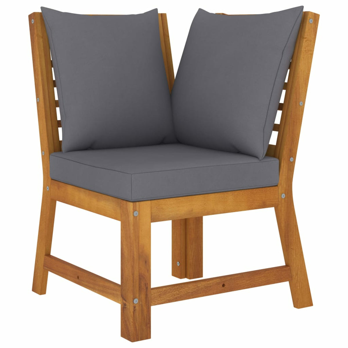 6 Piece Patio Lounge Set with Cushions Acacia Wood Outdoor Sectional Set D890