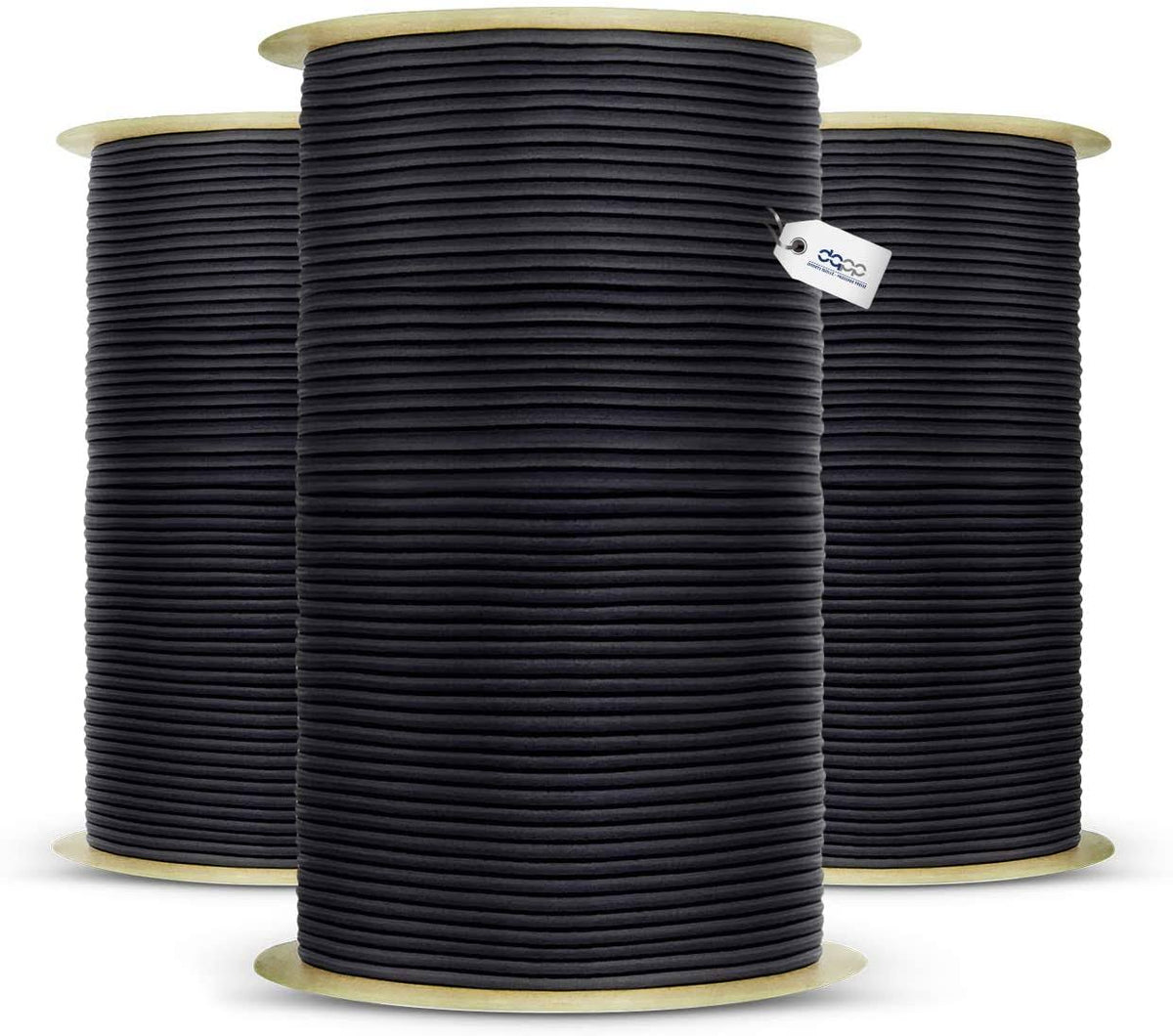 Bungee Cord Black Polypropylene Sheath Silicone Latex Core Flexible Cable U98136