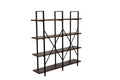 Walnut Brown 4 Shelf Double Etagere Bookcase M131