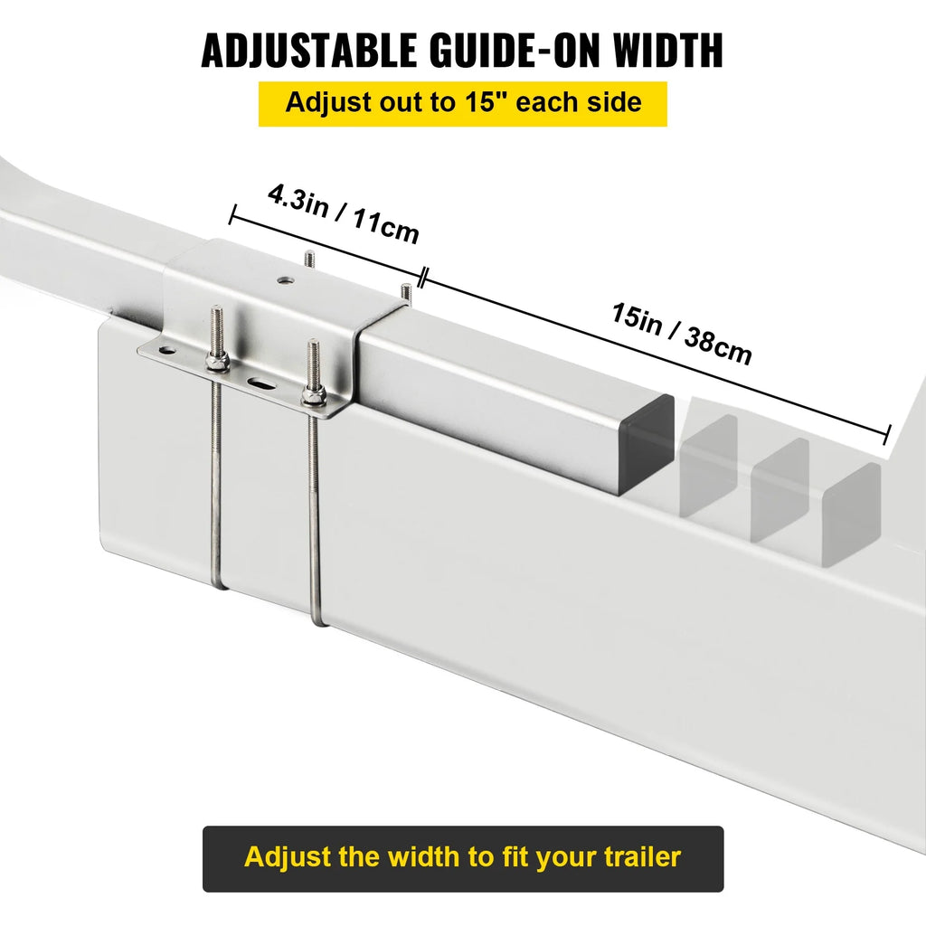 Galvanized Steel Trailer Guide-on with Carpet-padded Boards, One Pair L172