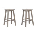 Solid Wood Saddle Bar Stool, Set of 2 - Open Gray W82495
