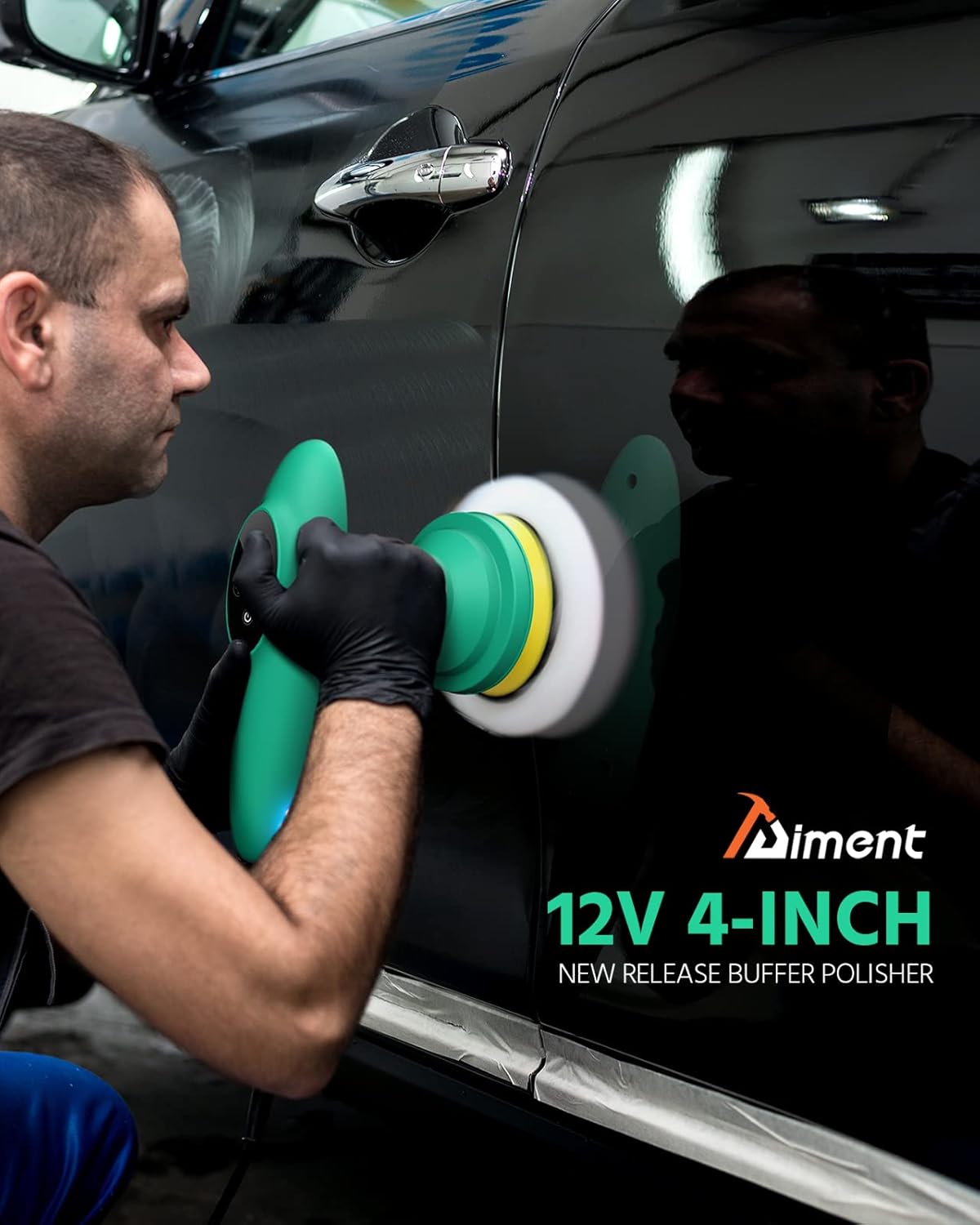 Cordless 4 inch Car Polisher with Touchscreen, 6 Speeds, Paste Wax & Pads, Pack of 2 O1773