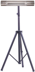 Silver/Black Electric Carbon Infrared Heat Lamp with Remote Control and Tripod Stand X17501