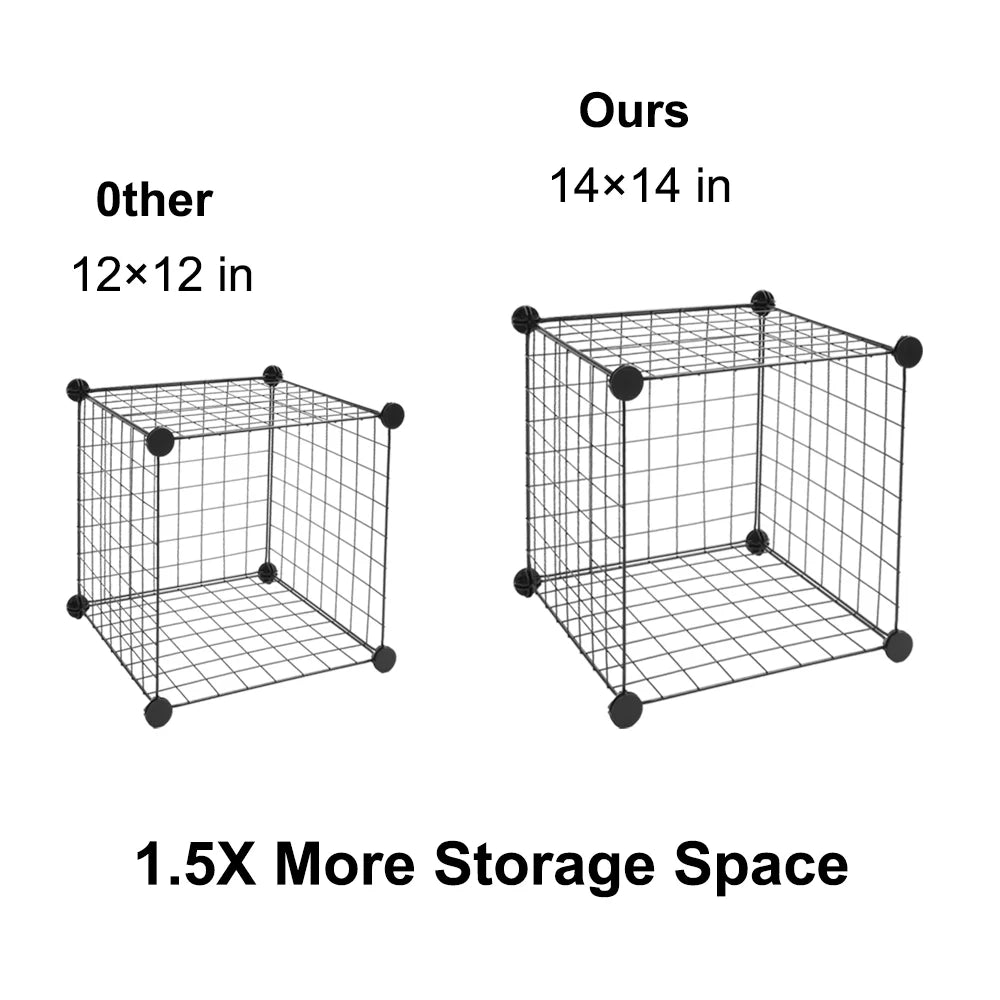 16-Cube Metal Wire Cube Storage Shelves Organizer Bookcase D9733