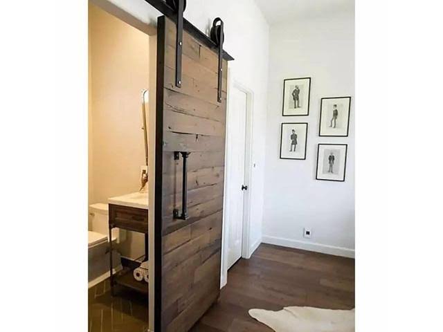 5-16ft Single Wood Sliding Barn Door Hardware Kit Black Carbon Steel N43508