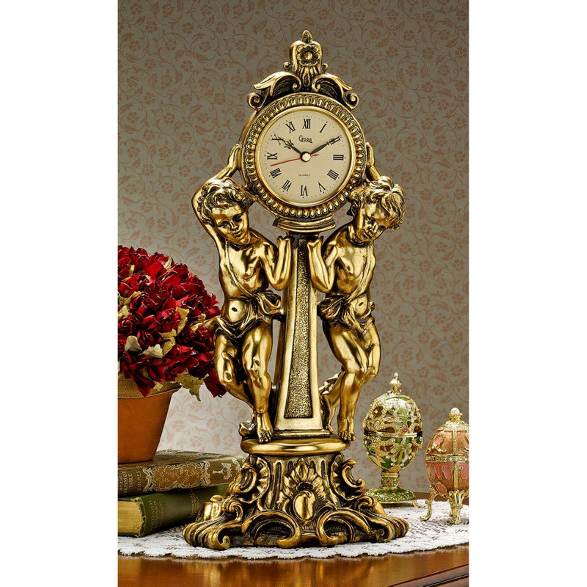 Twin Cherubs Mantle Clock R422611