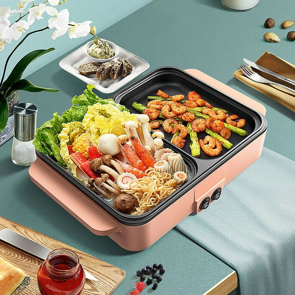 2 In 1 Non-Stick Electric Hot Pot BBQ Grill C253906