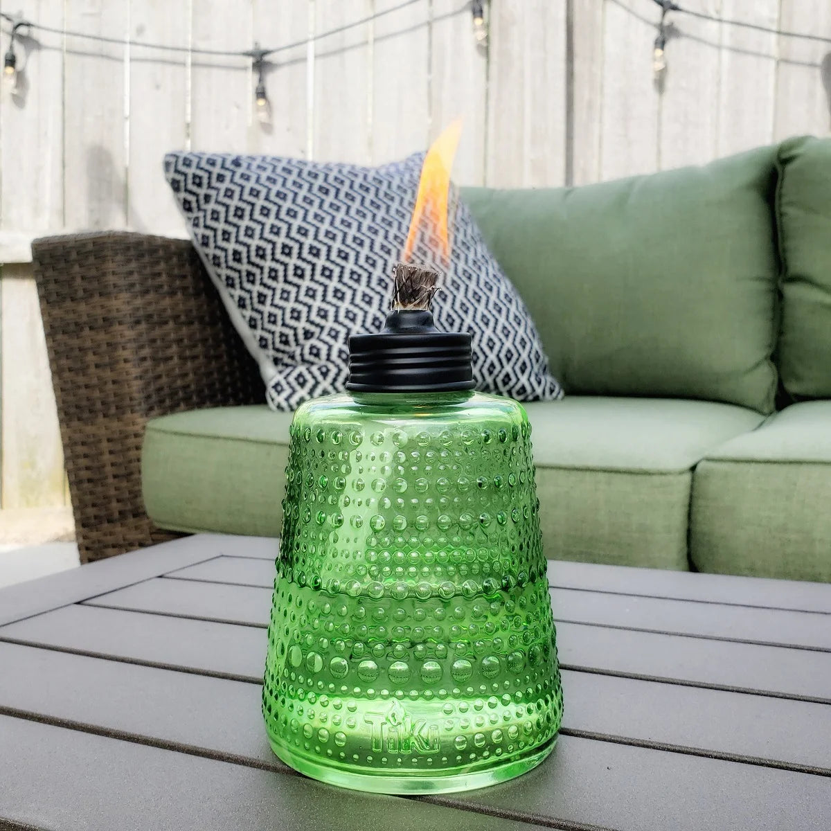 3-Pack 6" Table Torch Glass Blue Green and Purple Y7205
