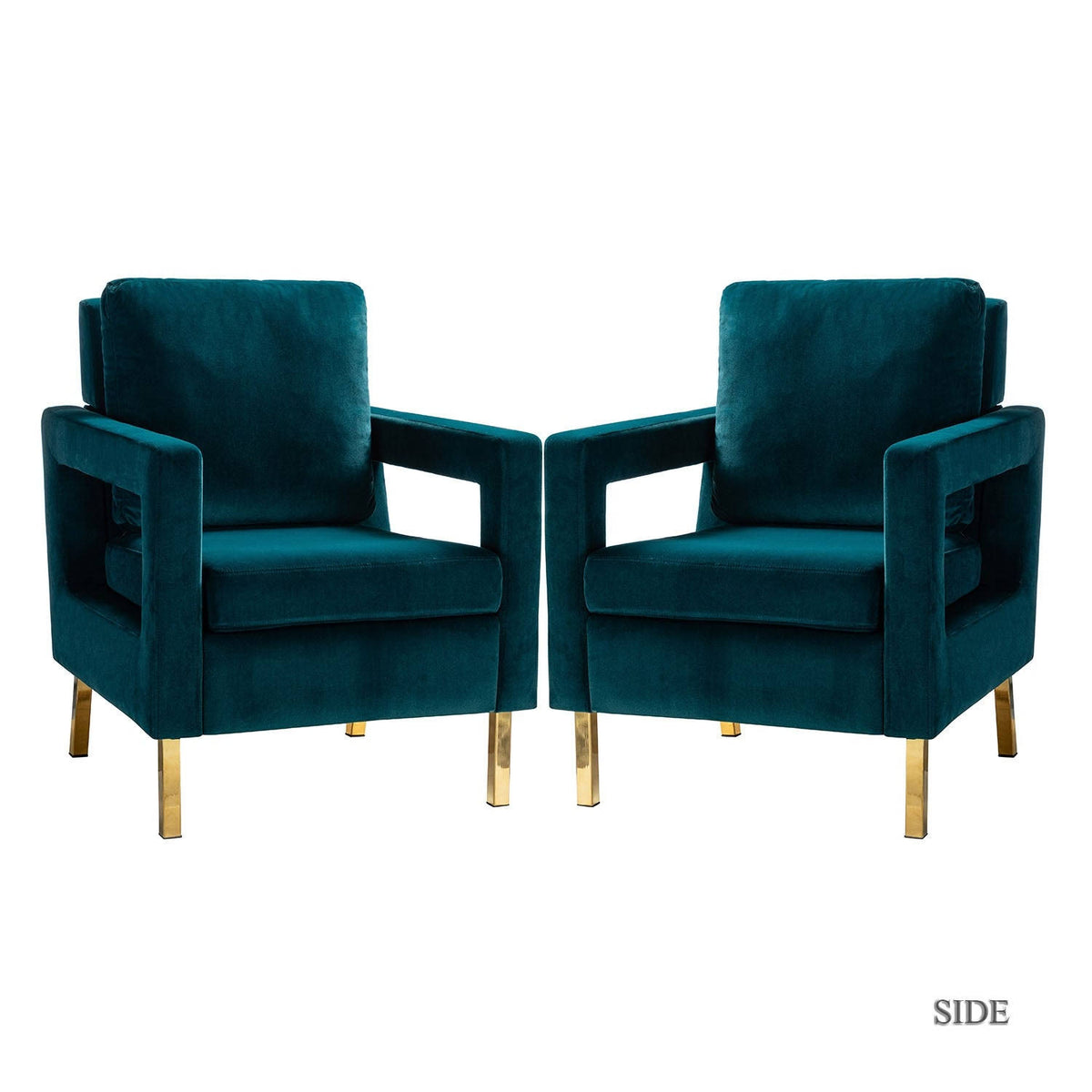 Grey Upholstered Armchair Set of 2 F5539