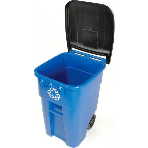 Blue 50 Gallon Recycling Rollout Container with Lid B569088