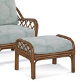 Blue and Cream Stripe Rectangle Ottoman L322958