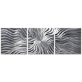 3 Piece Graphic Art Set on Metal in Gray/Black, 22 inch H x 70 inch W x 0.5 inch D X4785