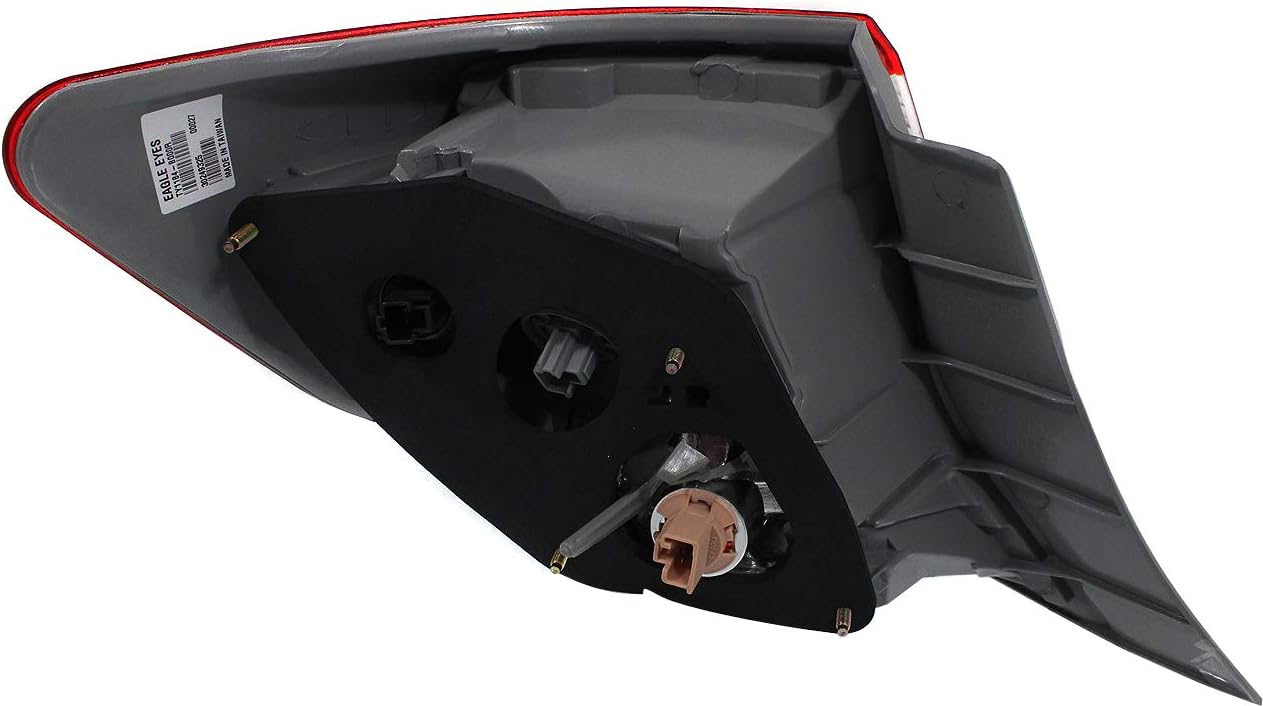 Tail Light Assembly Compatible with 2012-2014 Toyota Camry Outer Red and Clear Lens Passenger Side Pack of 2 L54070