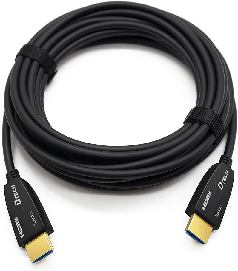 25 Feet Fiber Optic HDMI Cable 4K 60Hz 18Gbps HDR in-Wall Rated Black Pack of 2 C1839