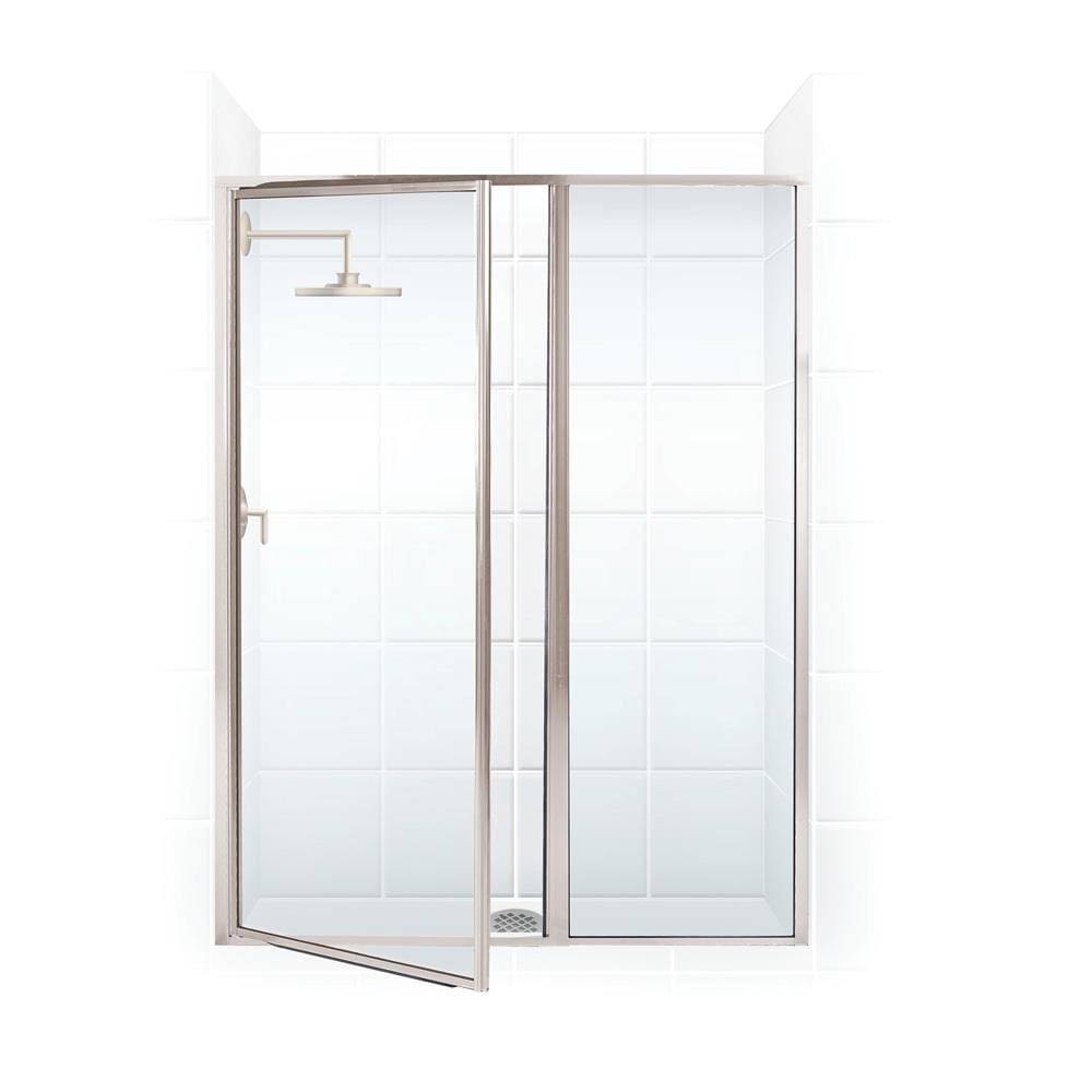 Framed Hinge Swing Shower Door Brushed Nickel W278