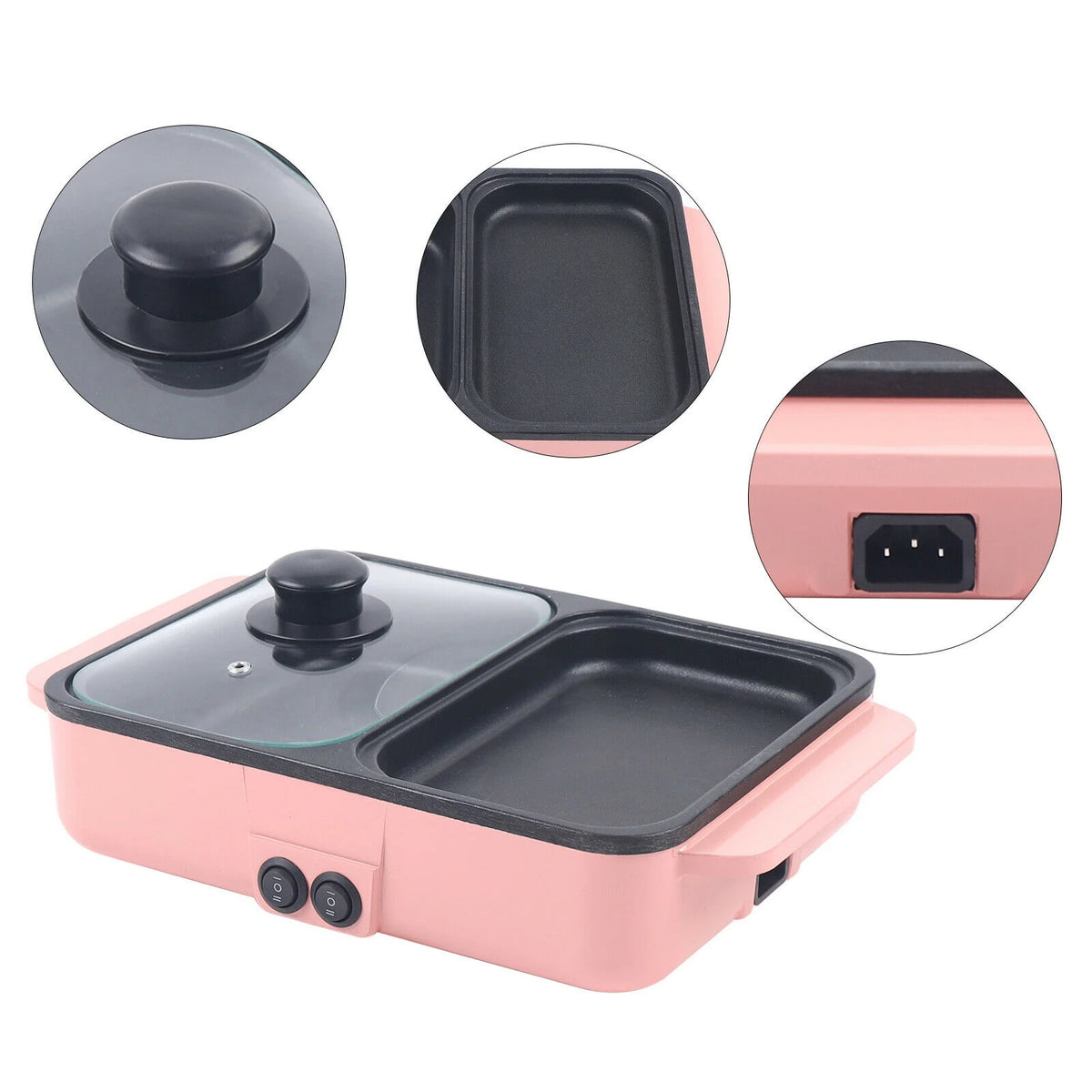 2 In 1 Non-Stick Electric Hot Pot BBQ Grill C253906