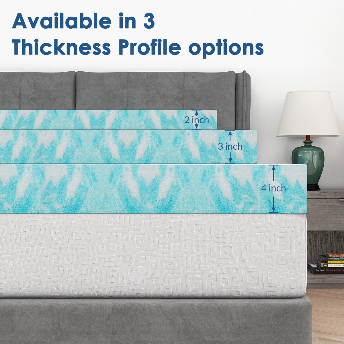 3 inch Gel Infused Memory Foam Twin Mattress Topper M604