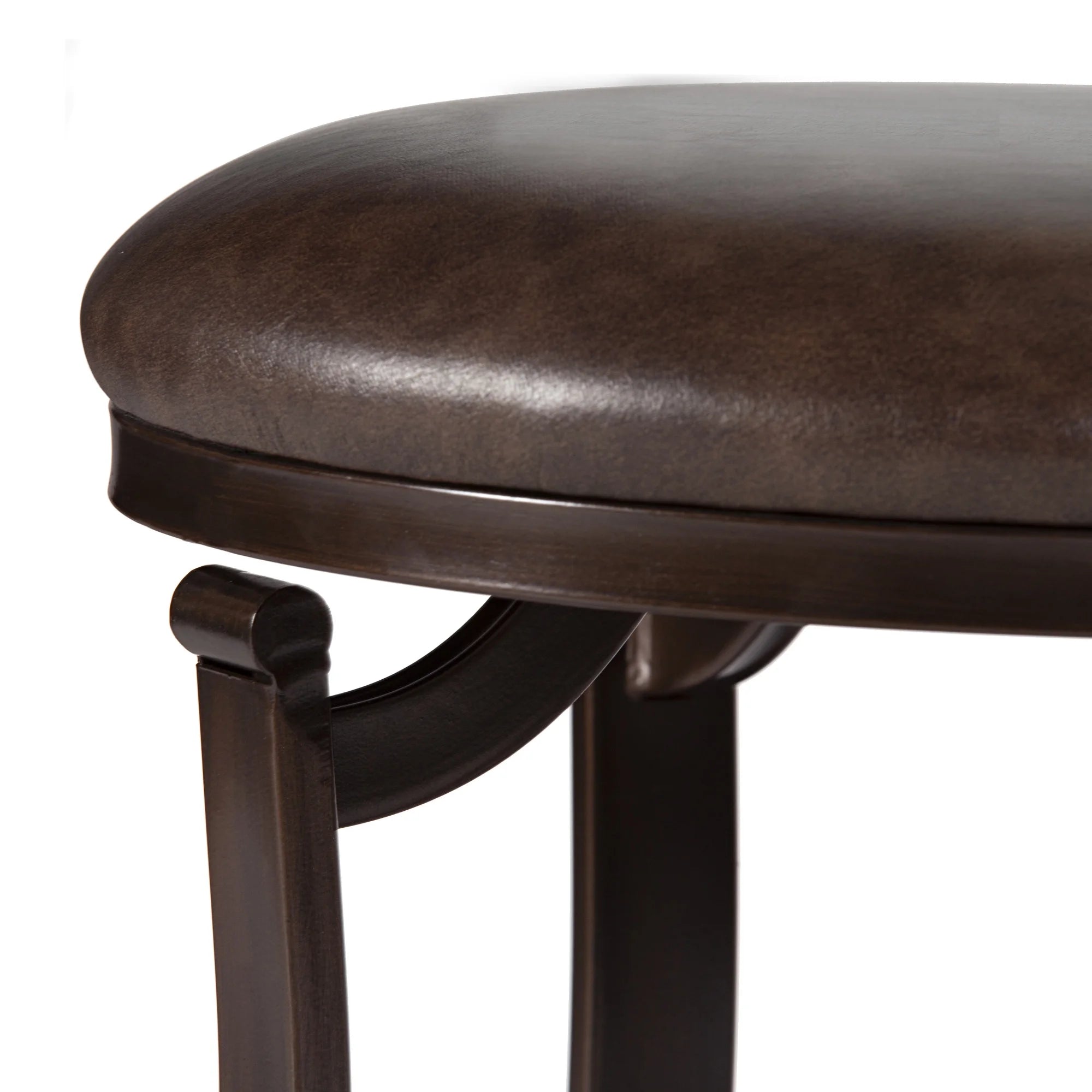 Antique Bronze Backless Metal Vanity Stool Q73088