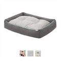 Gray Basket Weave Print X-Large Orthopedic Bolster Cat Dog Bed B942083