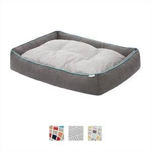 Gray Basket Weave Print X-Large Orthopedic Bolster Cat Dog Bed B942083