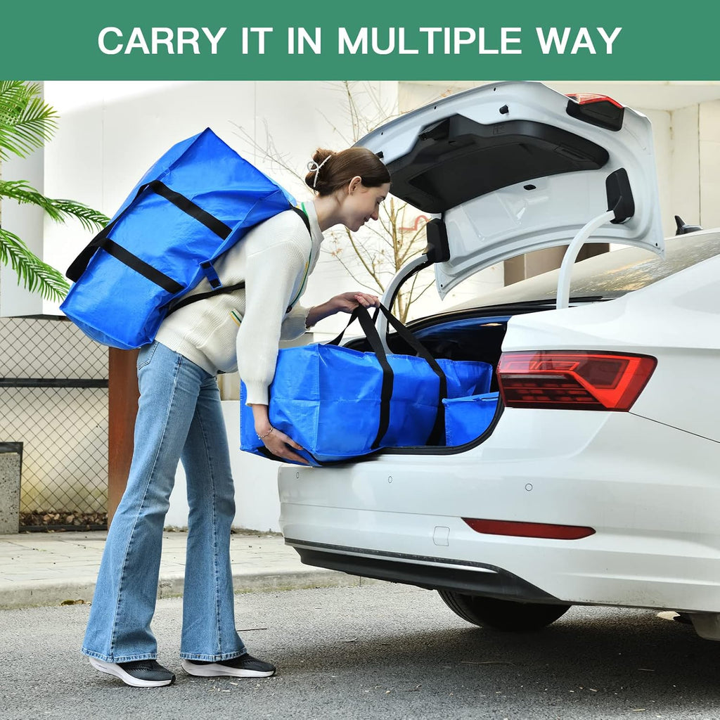 Blue Moving Totes with Backpack Straps, 8 Pack G891753