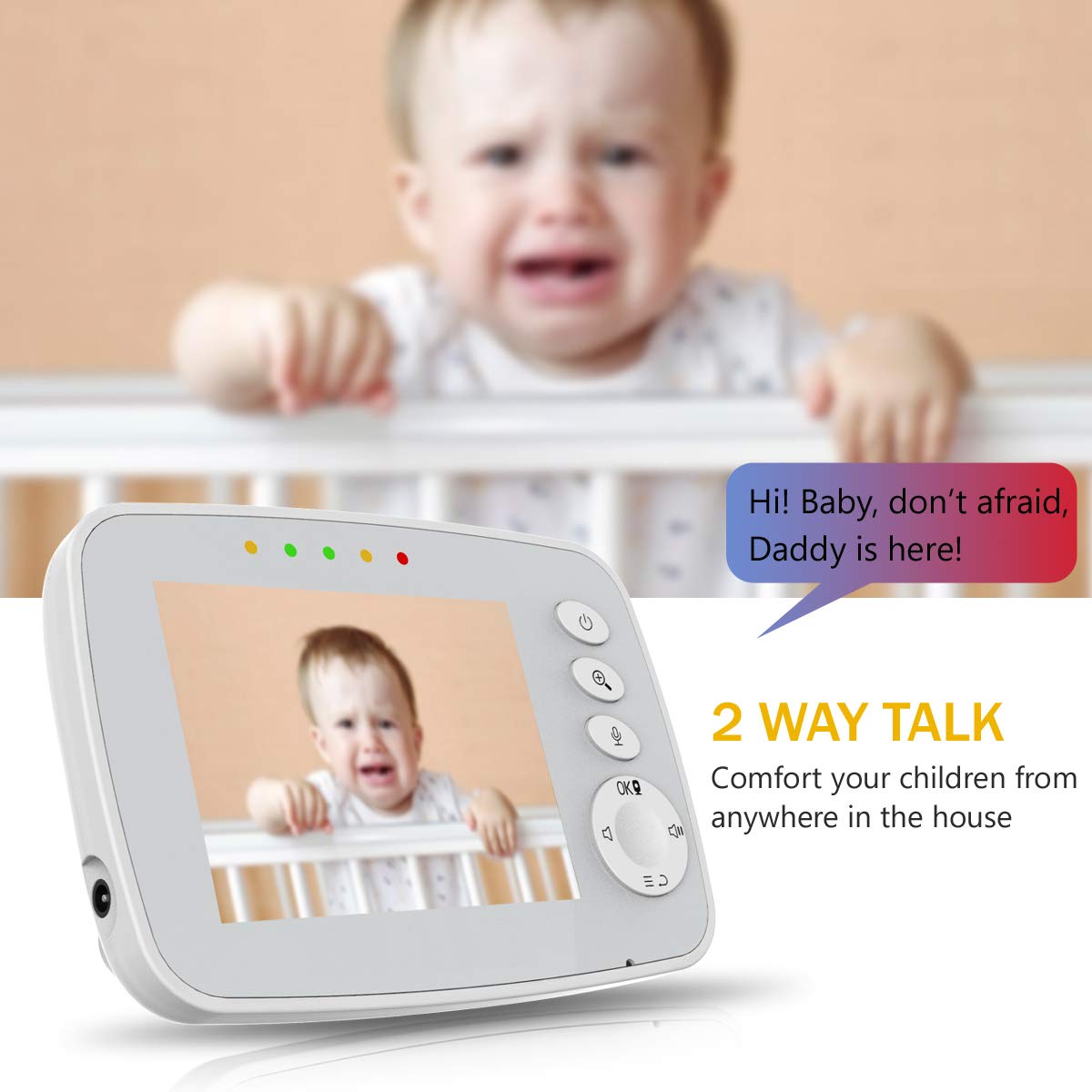 Baby Monitor with Camera and Video, 3.5 inch B334