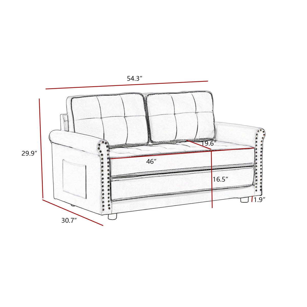 Velvet Folding Convertible Sofa Bed C62243