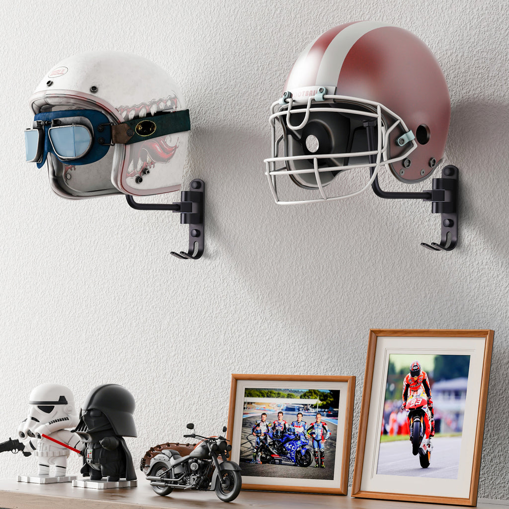 Black 2-Pack Helmet Holder Wall Mount with 2 Hooks L886