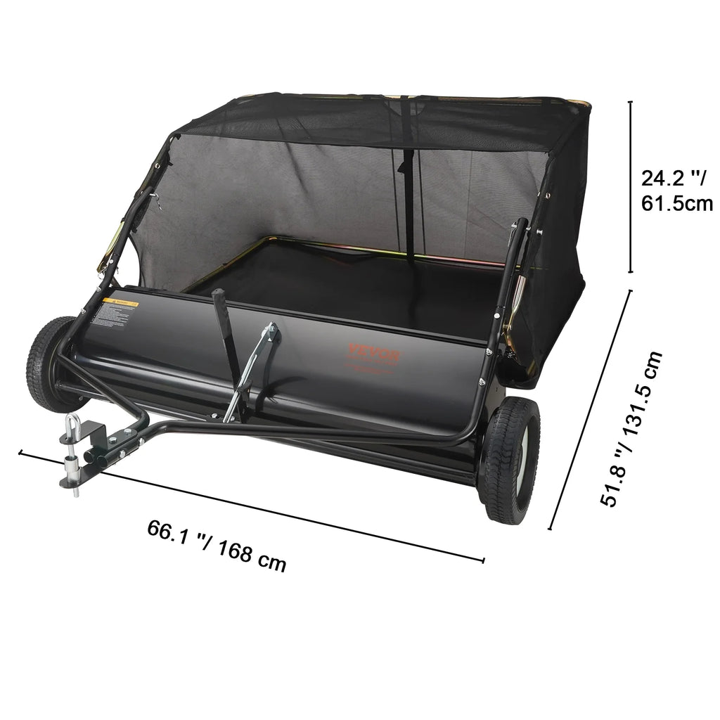 Tow Behind Lawn Sweeper 44 Inch, 25 cu. ft Leaf & Grass Collector P47540