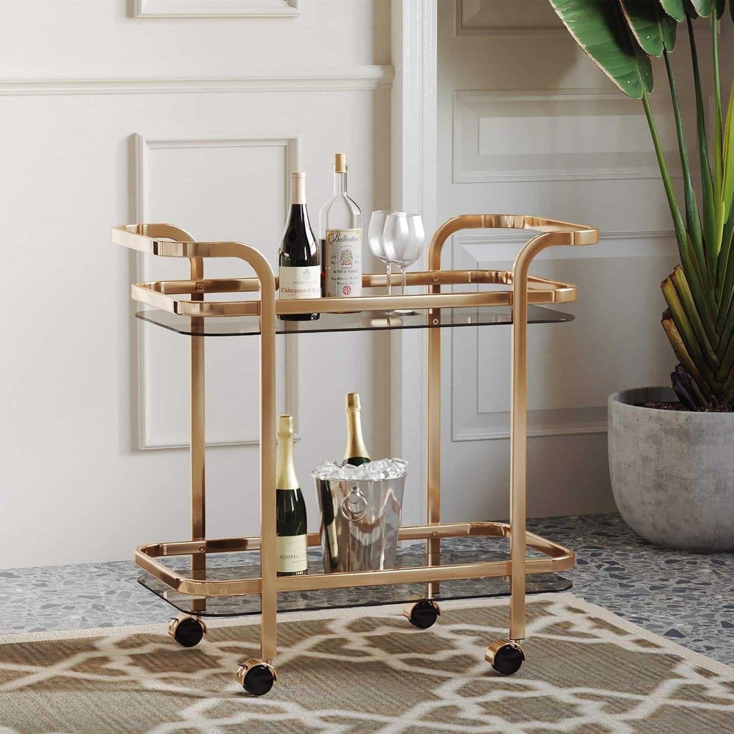 2-Tier Gold Bar Cart C85198