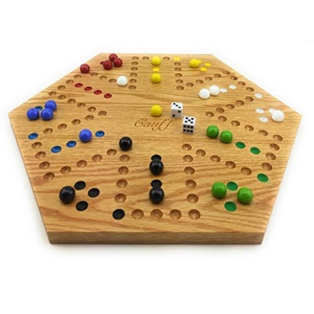 Solid Oak Double Sided Marble Board Game 16 inch O979883