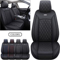 Black-White Waterproof Leather Car Seat Covers Full Set U347