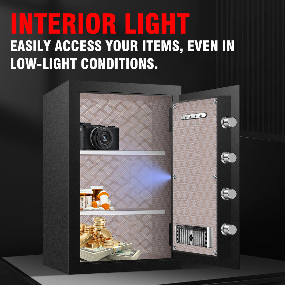 Fireproof Security Safe Box with Keys & Pass Code Q4994