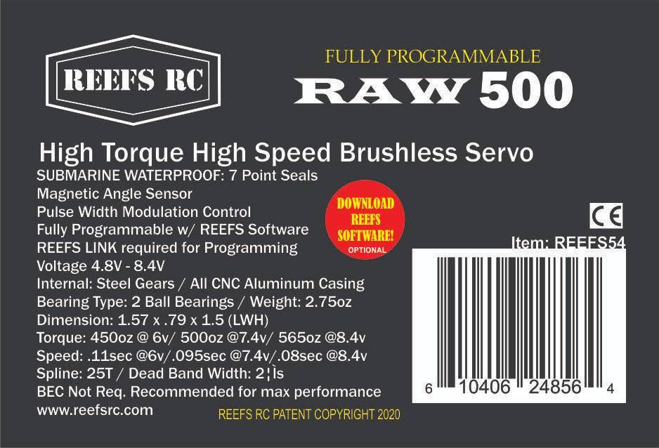 500 Raw High Torque Waterproof Brushless Servo H46803